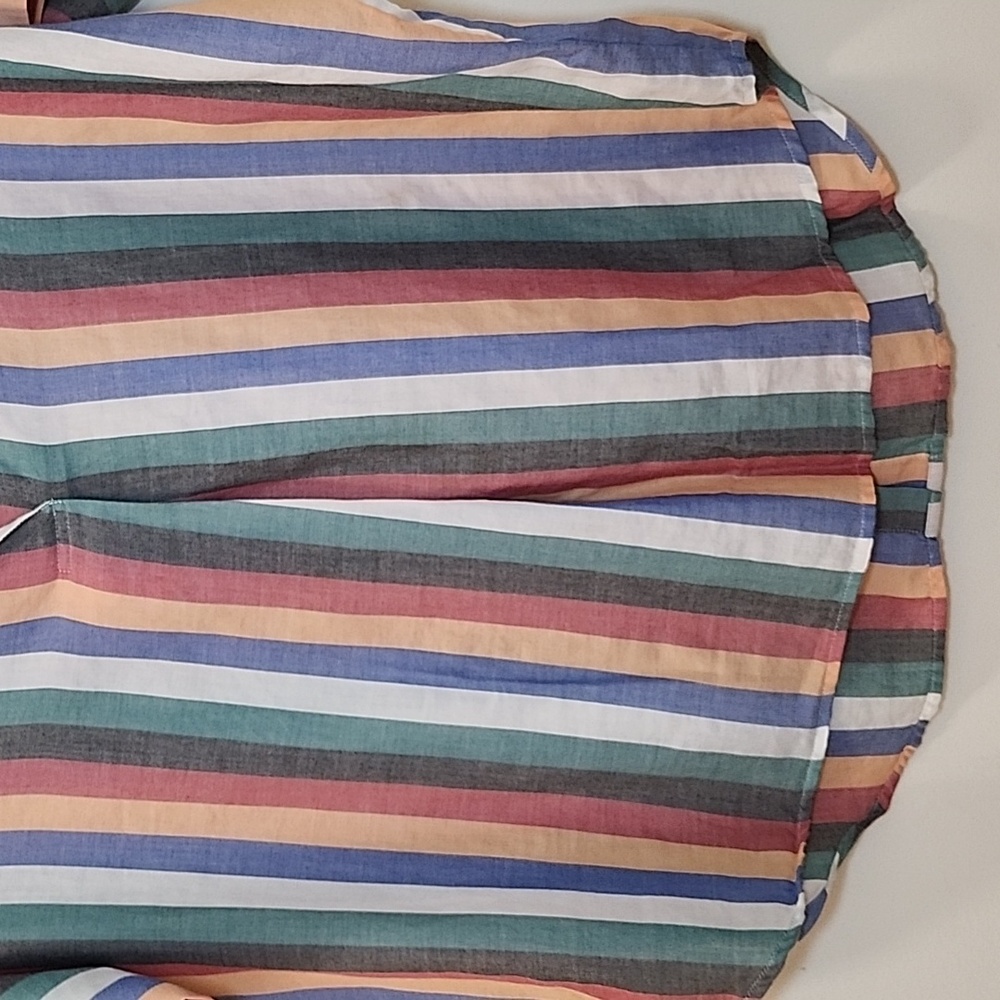 Madewell Preppy Courier Button-Back Shirt in Festival Stripe Size Small - Picture 9 of 16